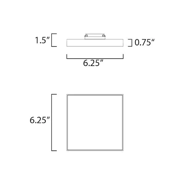 Thin black flush-mount disc with recessed white diffuser