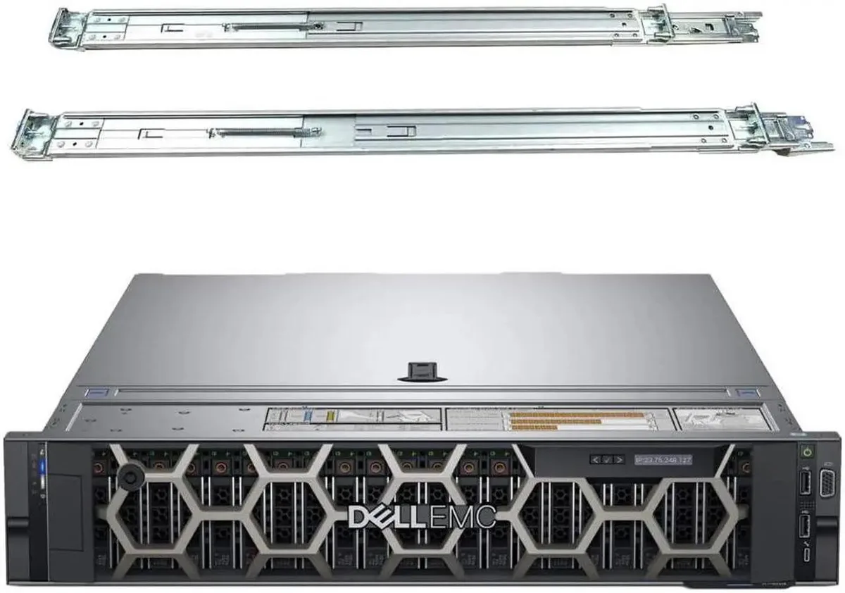 DELL DELL PowerEdge R740 2U rack server, dual Xeon 6130 2.10 GHz, 512GB DDR4, 15.36TB SSD, rail kit — product photo