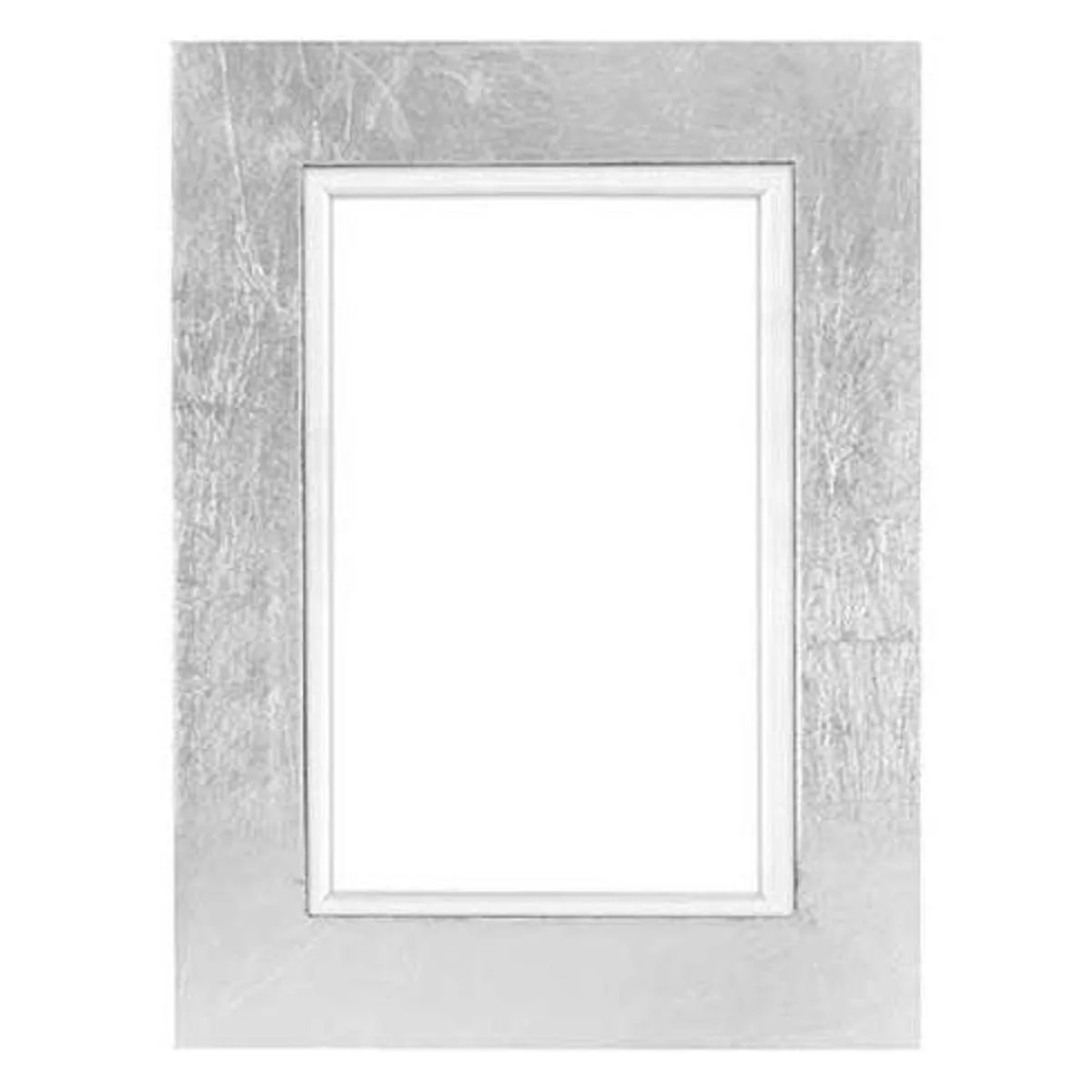 Silver wood picture frame, 1 inch profile, easel back for 4x6 photo