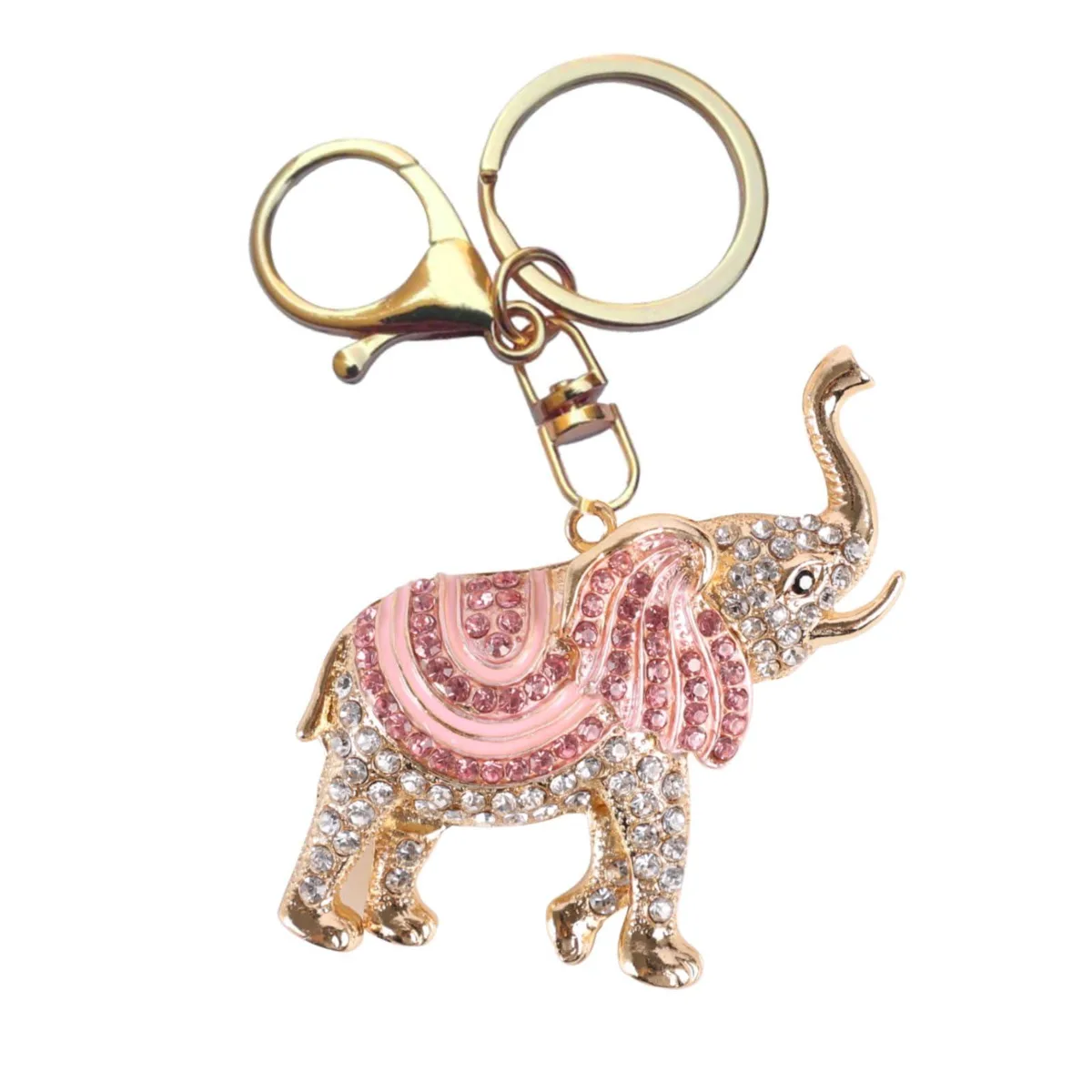  Viator Gear Keyholder Black Rhinestone Pink Elephant — product photo
