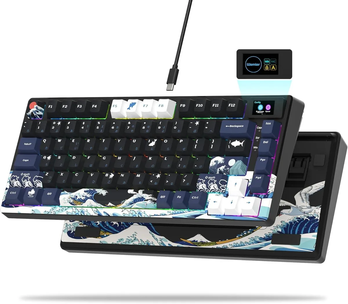 TUKO TUKO SK80 75% Gasket Mechanical Gaming Keyboard Black Kanagawa — product photo