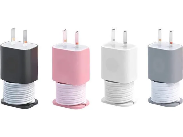 LORDWORLD LORDWORLD 4-Pack Silicone Charger Protector 18W/20W 1.65 x 1.1 in — product photo