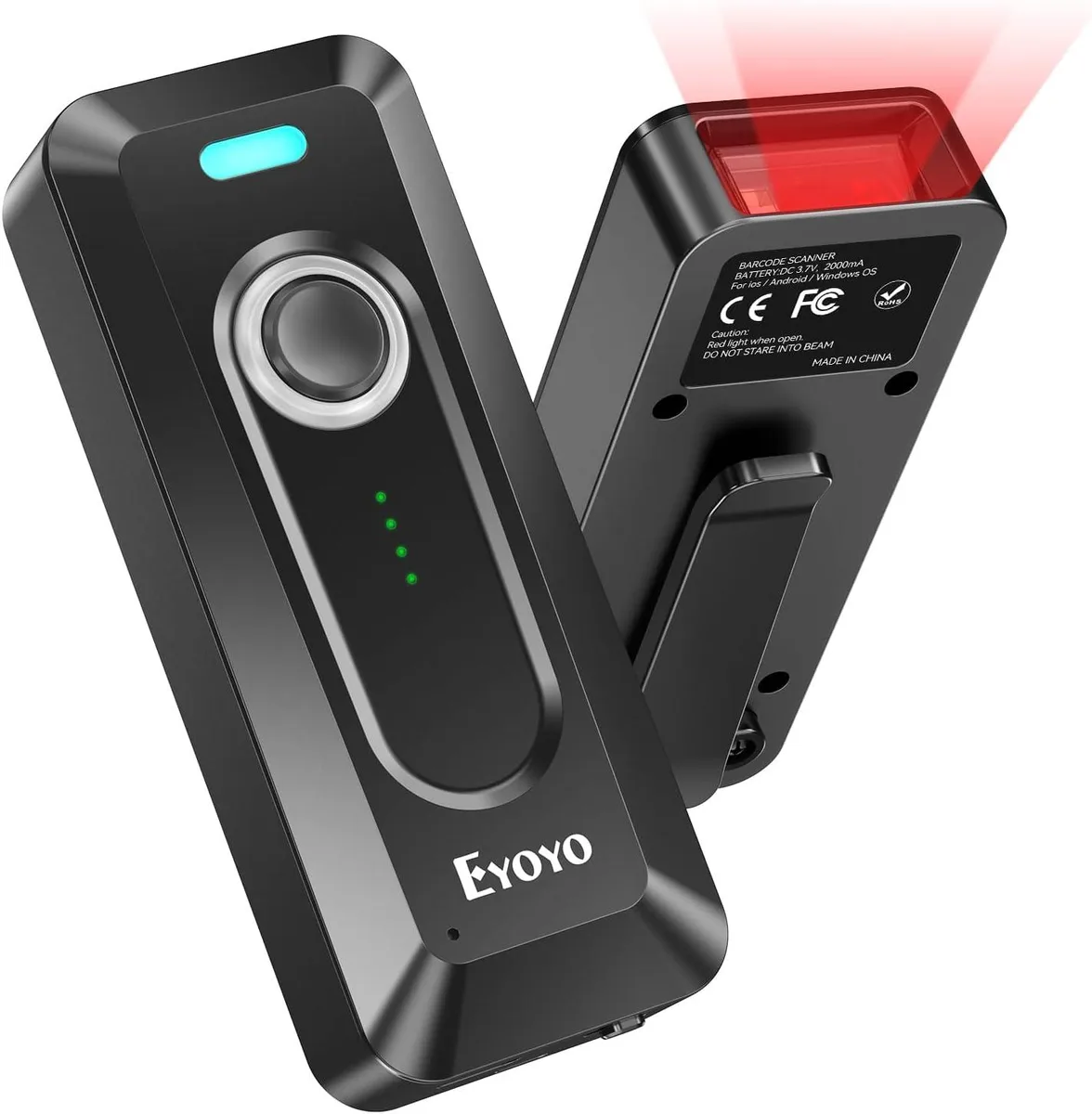 Eyoyo Eyoyo 2D Bluetooth Barcode Scanner with Clip 2000mAh — product photo