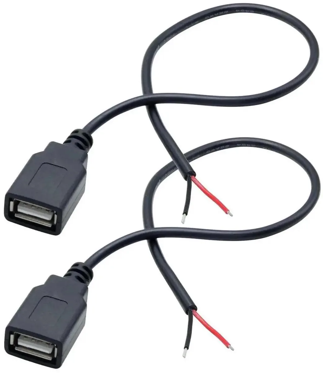 SMUGDESK SMUGDESK 2 Pack 11 Inch USB A Female to 2 Pin Bare Wire Power Cable — product photo