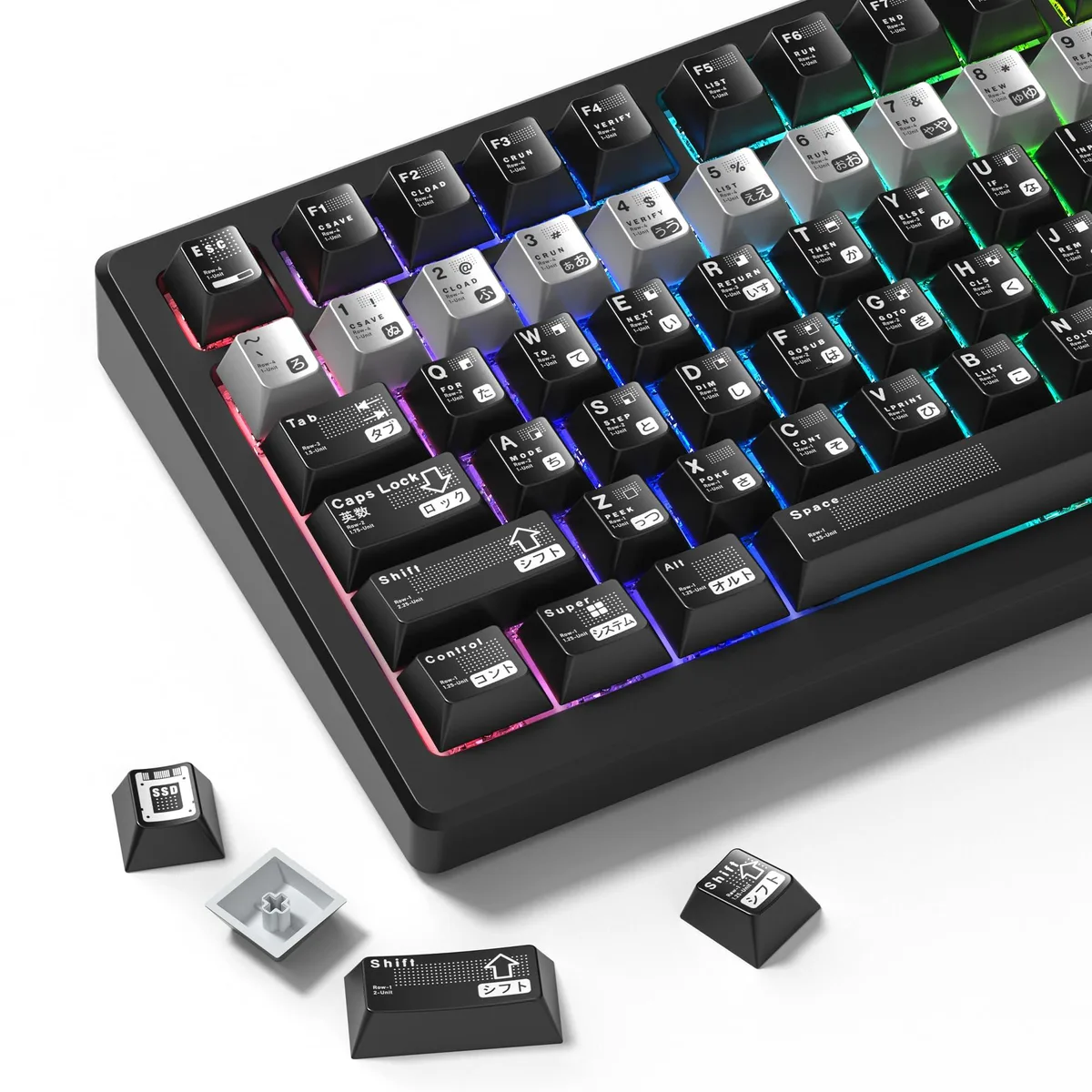 Womier Womier Typehaven GROUND LEVEL 112-Key Cherry Profile PBT Keycap Set Black/Silver — product photo