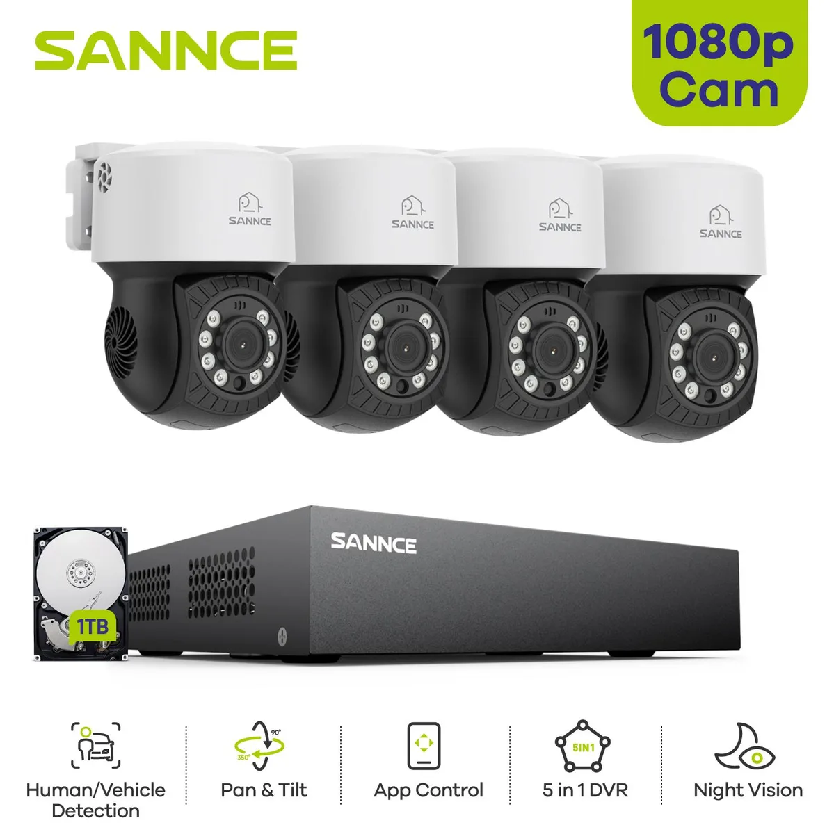 SANNCE SANNCE 8 Channel 1080P CCTV System with 1TB HDD — product photo