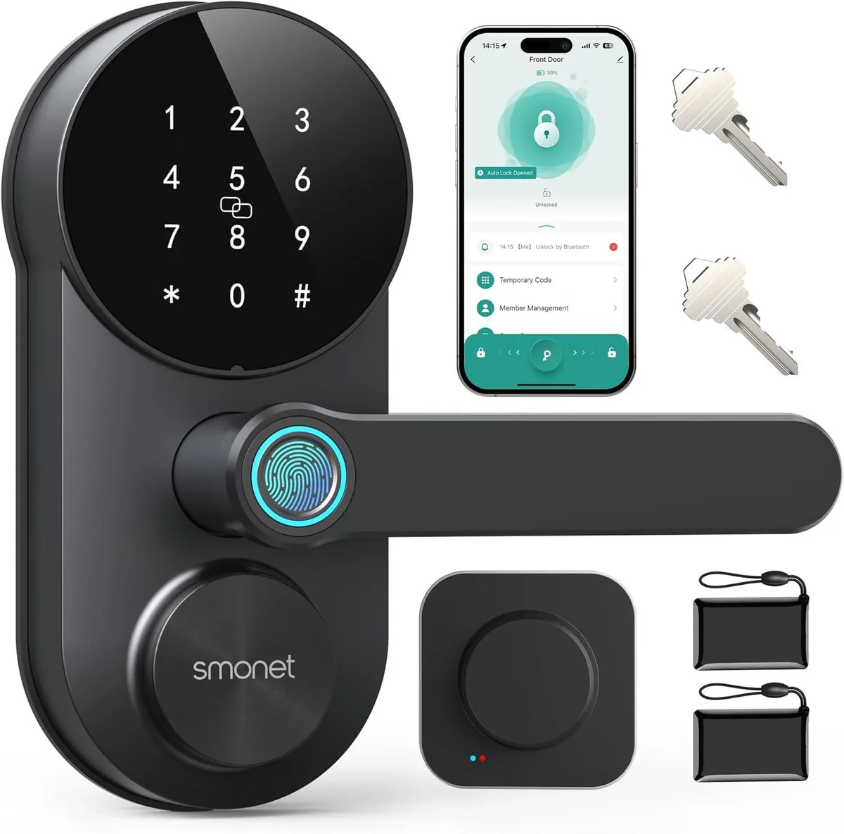 SMONET SMONET H6 Smart Door Lock WiFi Fingerprint Black — product photo