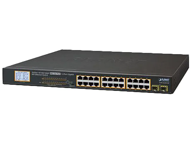 PLANET PLANET GSW-2620VHP 24-port PoE+ network switch with 2 SFP ports — product photo