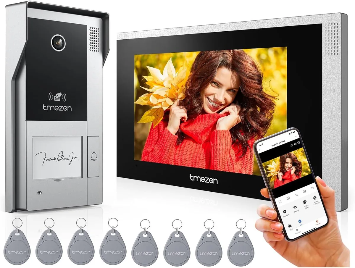 7 inch touchscreen monitor and IP65 doorbell camera with 125 degree view