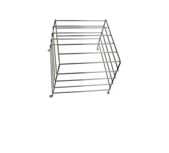 Two silver wire mesh cages for horn speakers
