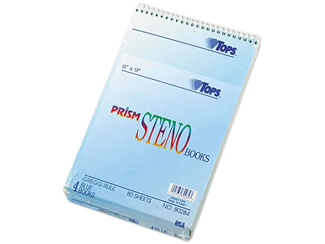 Blue spiral steno notebook four 80-sheet pads