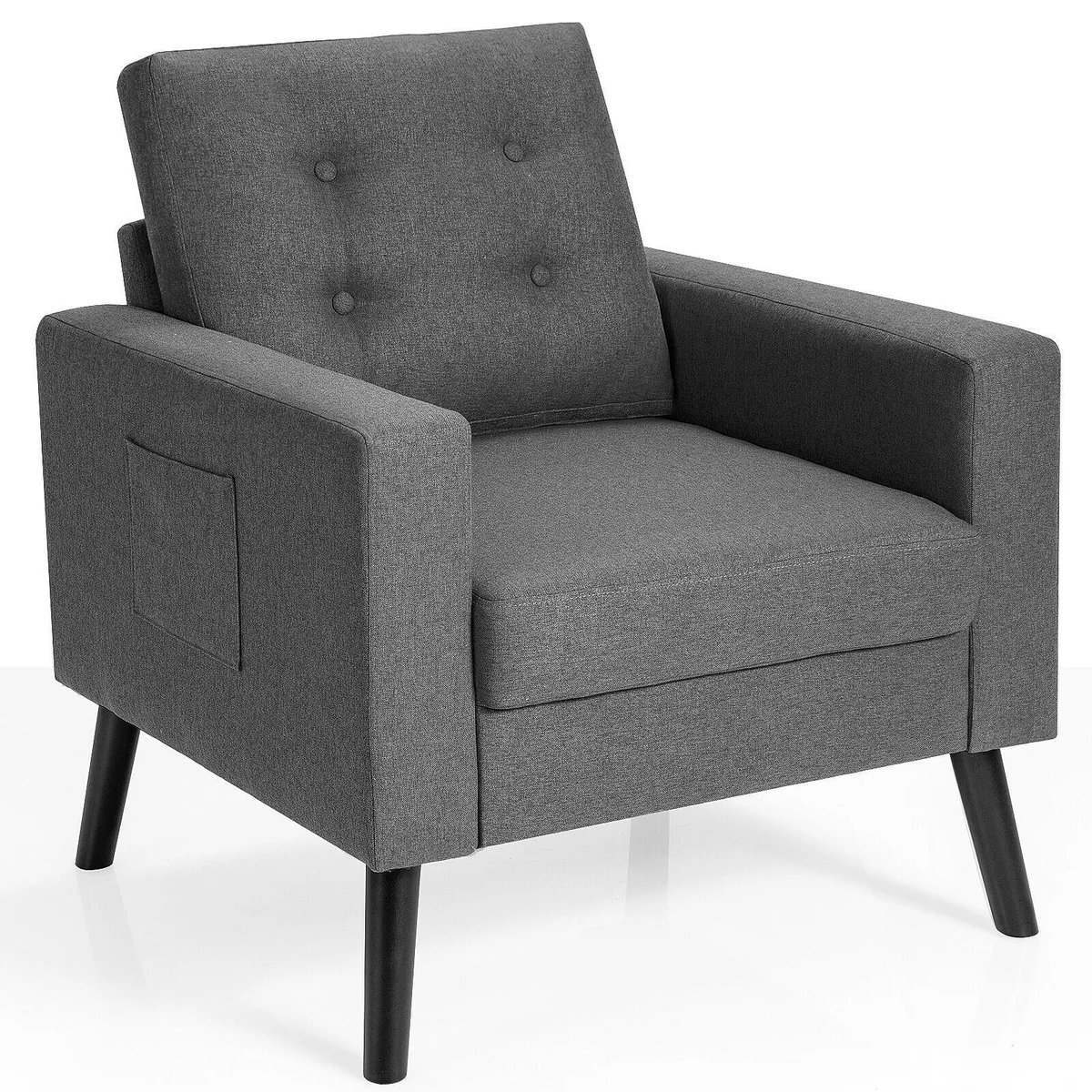 SlickBlue SlickBlue Mid-Century Upholstered Armchair Club Chair Gray 29.5" x 32.5" x 34 — product photo