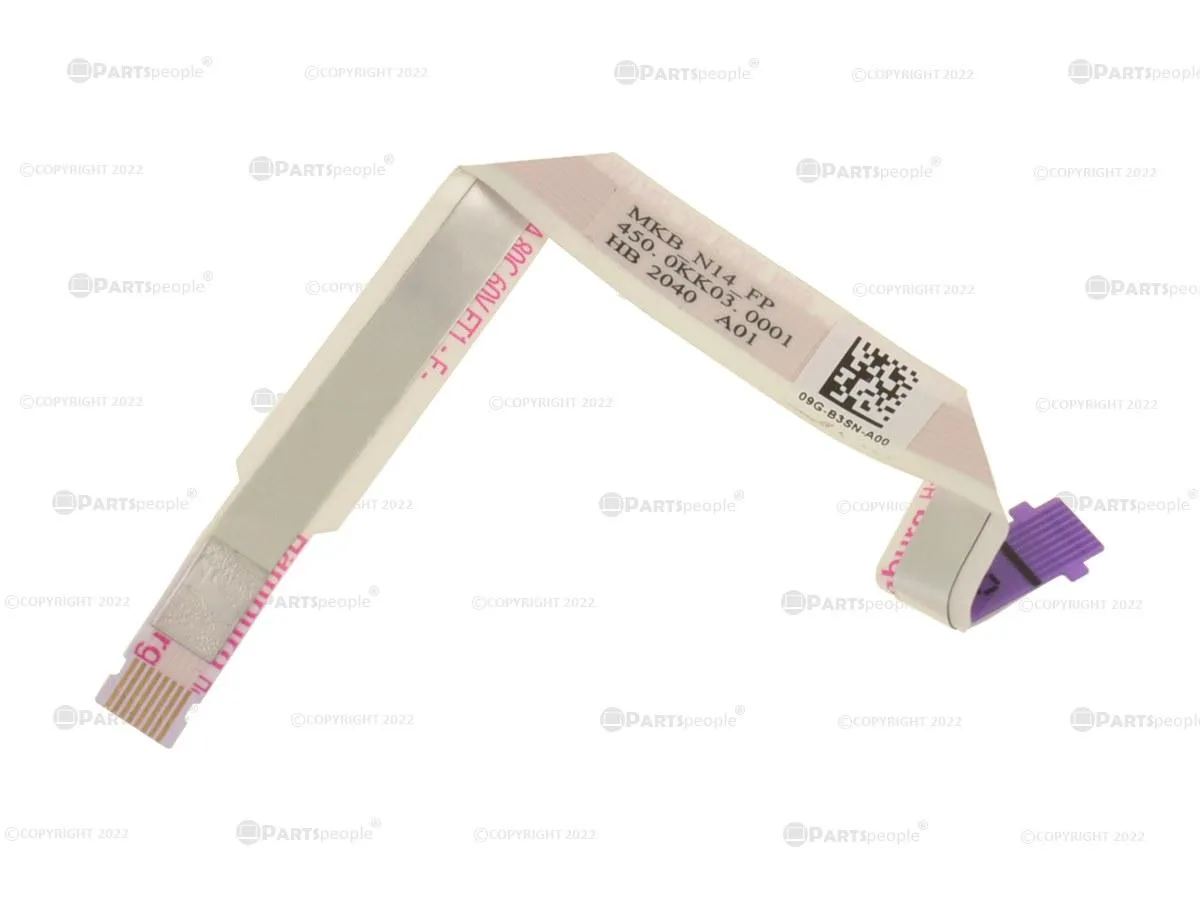 Flat orange ribbon cable with connectors on each end