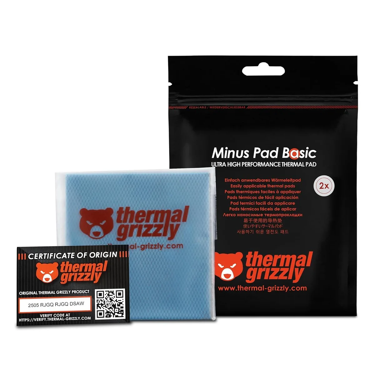 Thermal Grizzly Thermal Grizzly Minus Pad Basic 100x100x0.5 mm 2-Pack — product photo