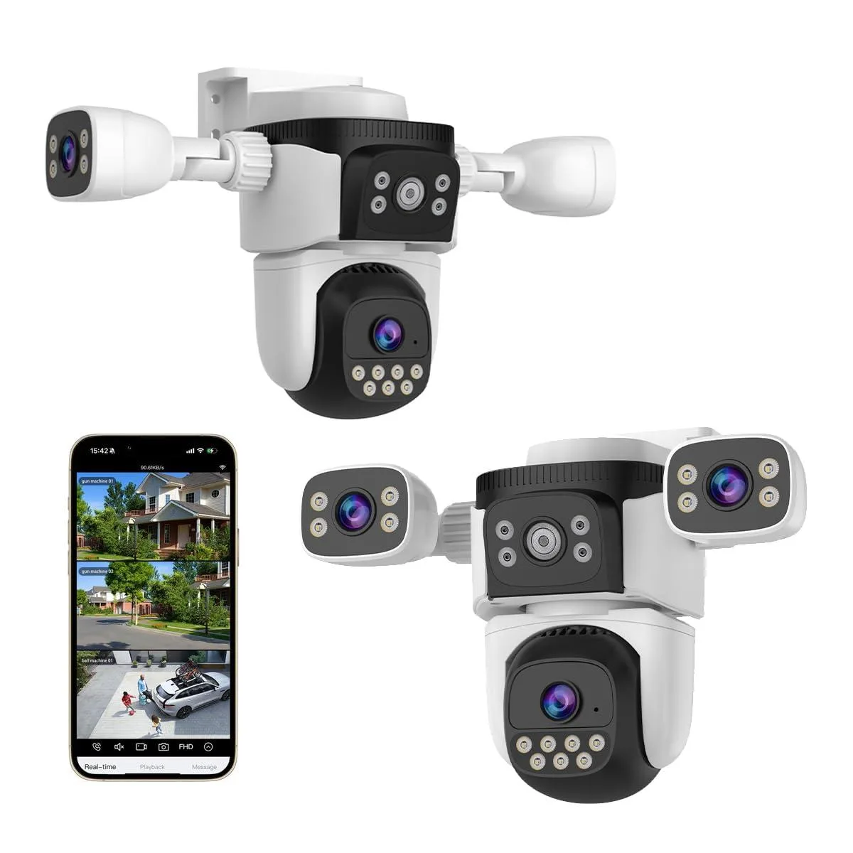 KEHIPI KEHIPI CS621DR Solar Wireless Triple Lens Network Camera 6mp 2K 360° Pan 270° Tilt 90° — product photo