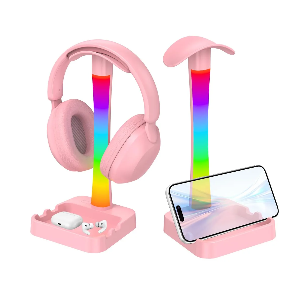  Tascaquin D15 Headphone Stand Charger RGB Pink — product photo