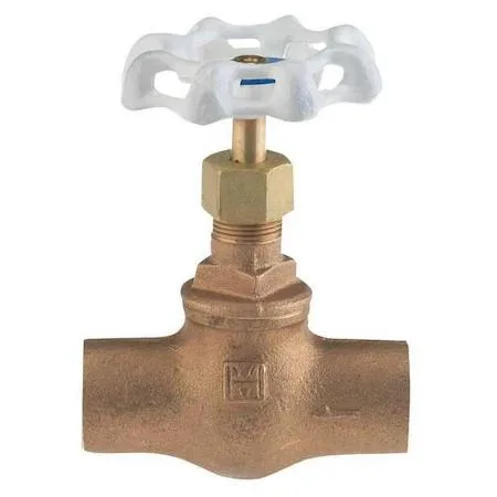 Bronze globe valve with hand wheel and sweat connections