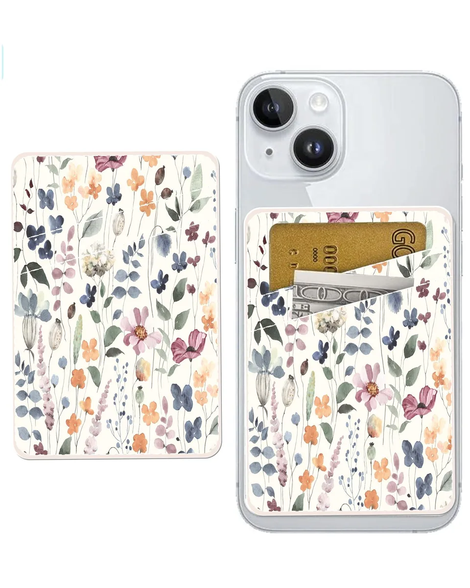 No Sew No Sew Jhgdfv Phone Card Holder Wallet 9.5x6.5cm Colorful Boho Leaf — product photo