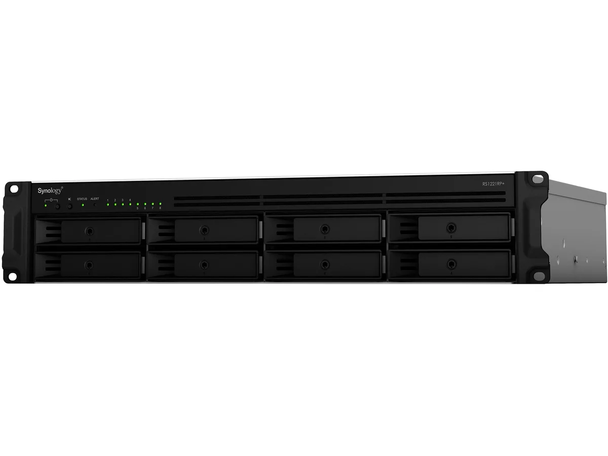 Synology Inc. Synology Inc. RS1221RP+ 8-bay rackmount NAS, AMD Ryzen V1500B 2.2 GHz, 4GB DDR4 — product photo