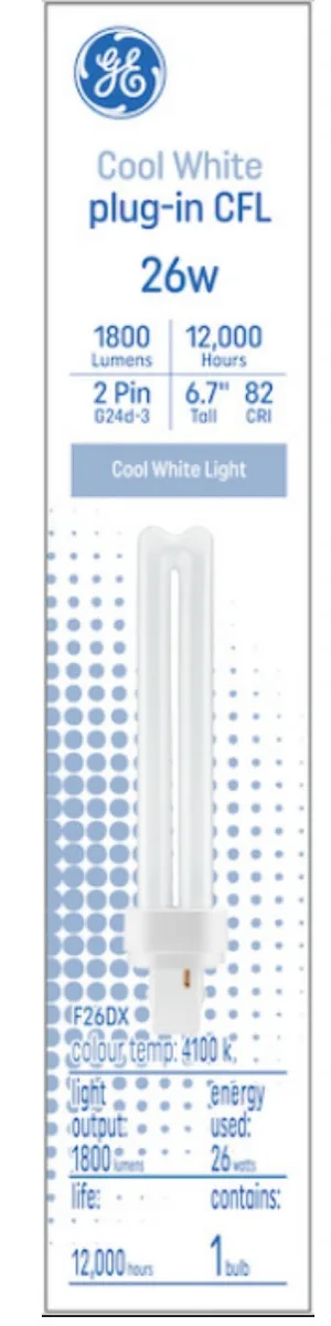 GE Lighting GE Lighting 26 W G24d-3 4100 K CFL standard bulb — product photo