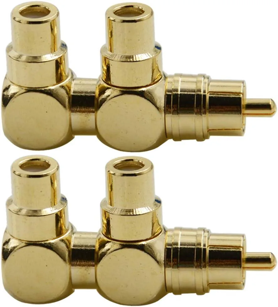 Boxwave Boxwave 2PCS RCA Splitter Male to 2 Female Right Angle Audio Adapter — product photo