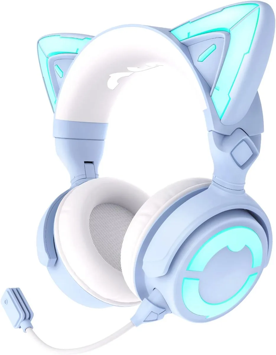 YOWU YOWU Cat Ear Headphone 4 headset Blue 50mm 3.5mm 5.0 — product photo