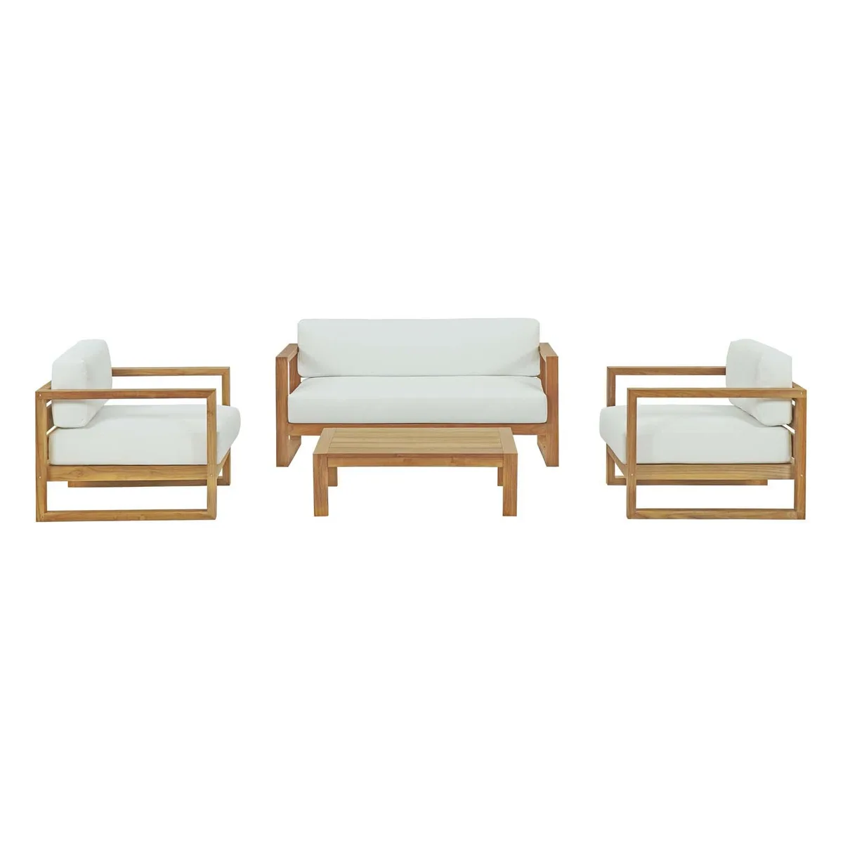 Modway Furniture Modway Furniture Upland 4 Piece Teak Set Natural White — product photo