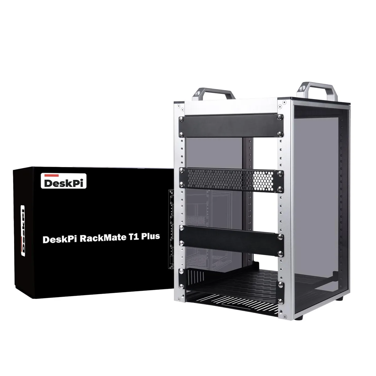 Silver 8U 10-inch open-frame server rack with perforated sides 260mm deep
