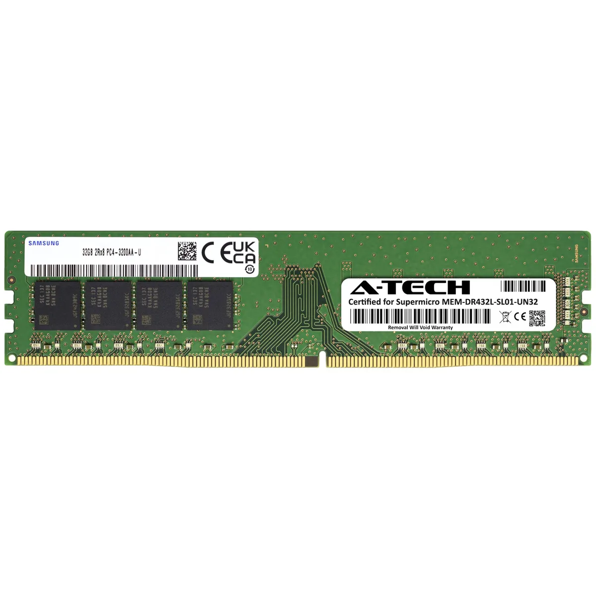 A-Tech A-Tech Supermicro Certified 32GB DDR4 3200MHz CL22 1.20V Non-ECC DIMM 288-Pin Desktop RAM — product photo