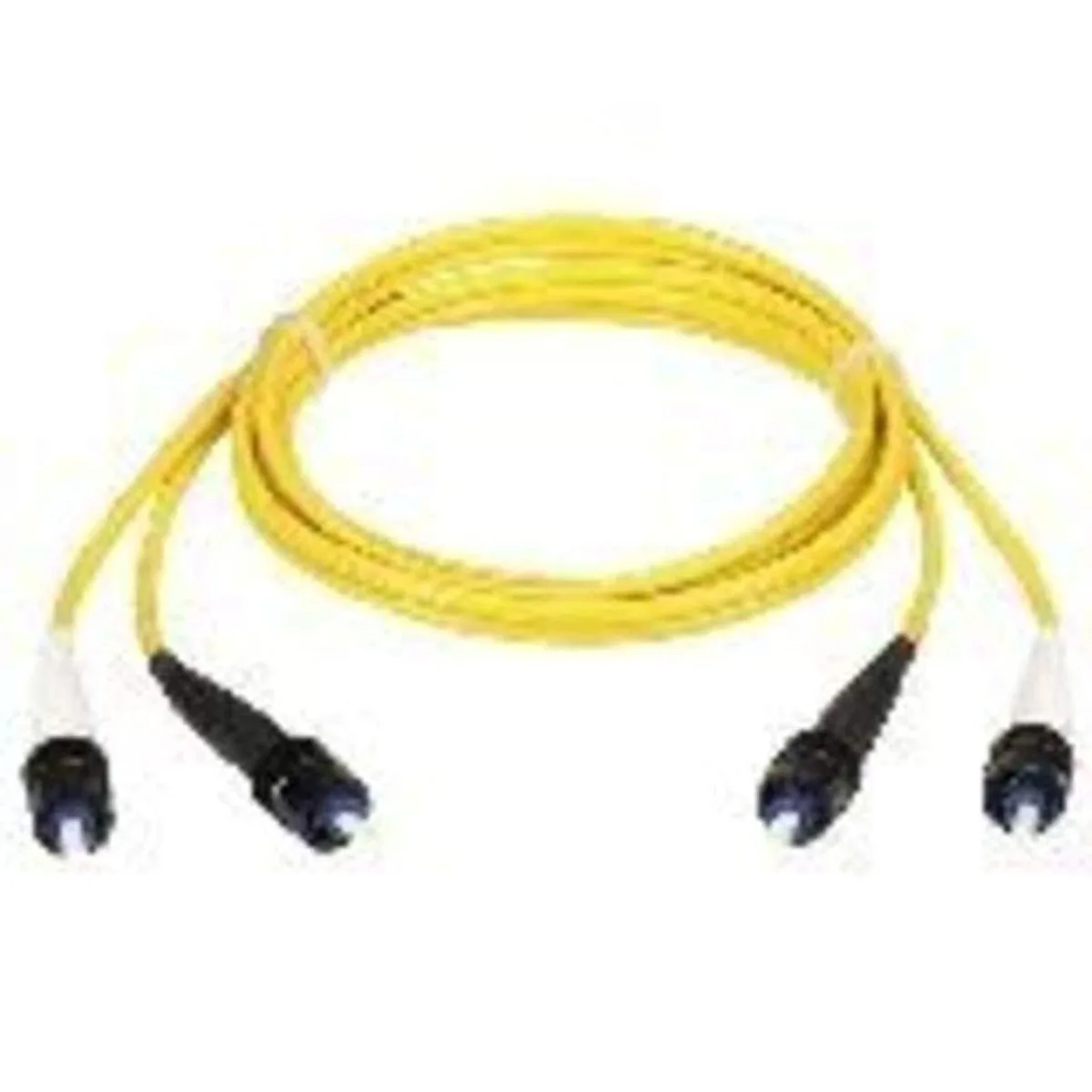 Yellow singlemode fiber patch cable with SC connectors at both ends, 5 metres long