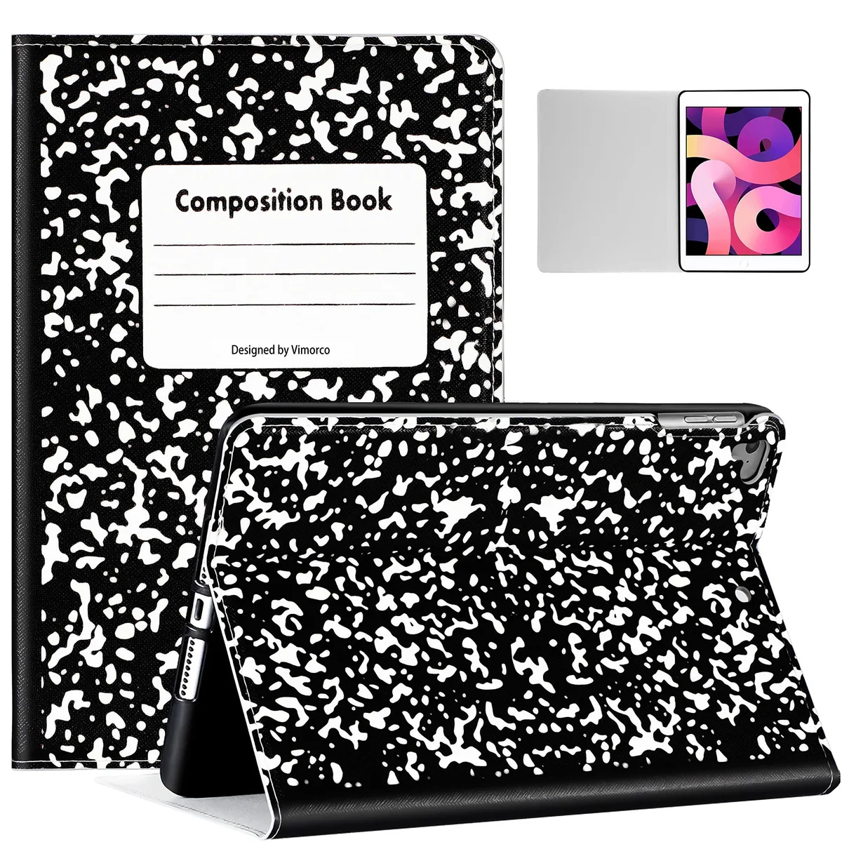 Bipra Bipra 2 in 1 Accessory for iPad Air 2/1, iPad 5th/6th Gen 9.7 inch Composition Notebook Folio Case — product photo
