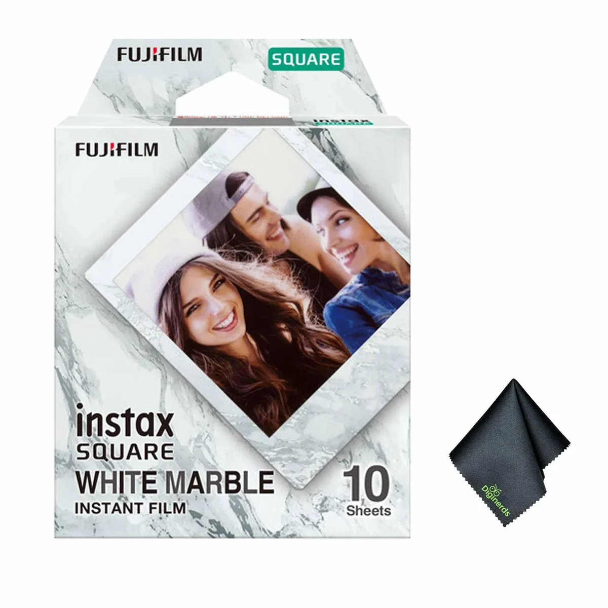 FUJIFILM FUJIFILM INSTAX SQUARE White Marble Film 10 Exposures + Cloth — product photo