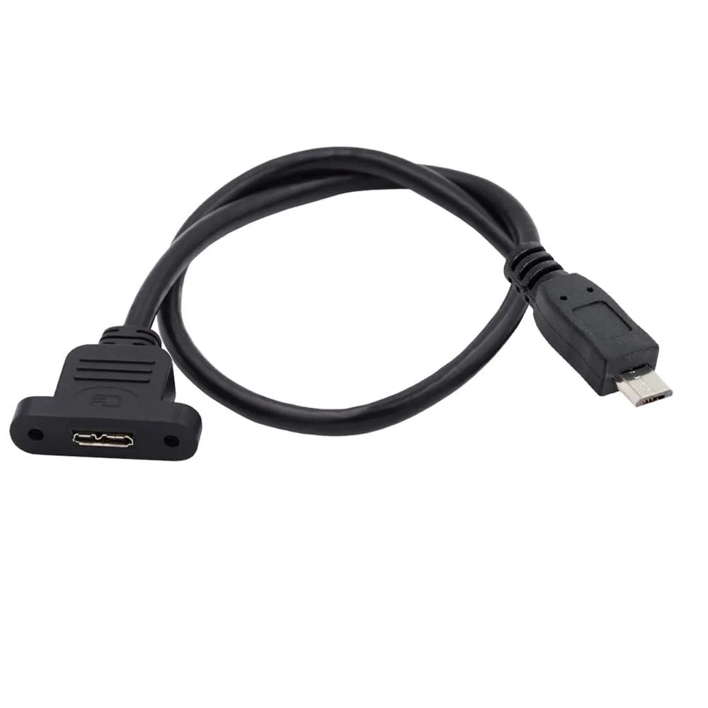 Fervit Fervit Micro USB 2.0 Male to Micro USB 3.0 Female Screw Mount Extension Cable 50cm — product photo