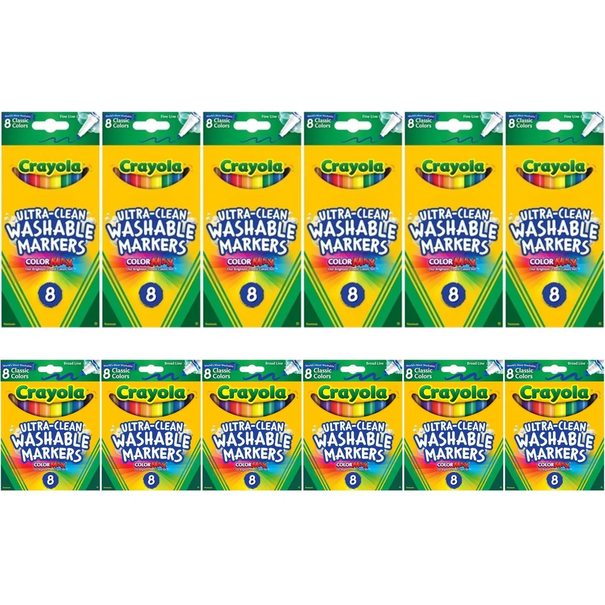 Crayola Crayola SP-53663107088702 48 Broad Line + 48 Fine Line Washable Markers illustration — product photo
