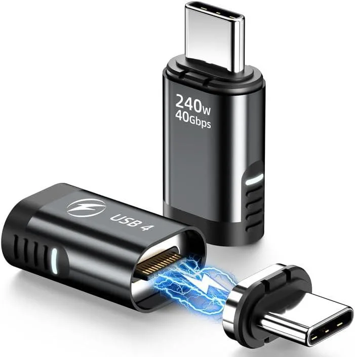 LUOM LUOM Straight USB C Magnetic Adapter 2 Pack 240W 40Gbps 8K@60Hz — product photo