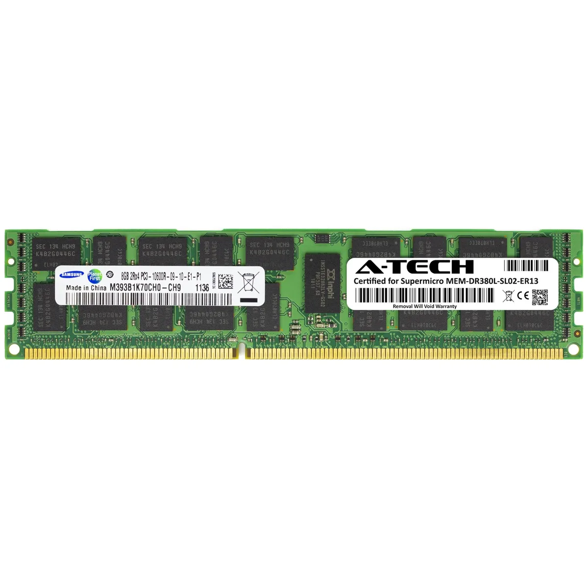 A-Tech A-Tech Supermicro Certified 8GB DDR3 1333MHz 2Rx4 ECC RDIMM 240-Pin Server Memory — product photo