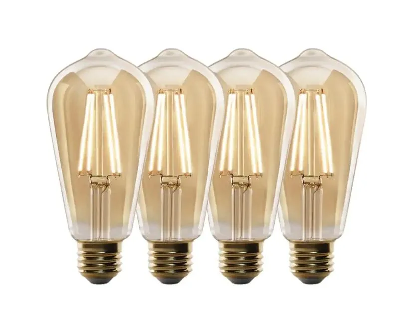 FEIT ELECTRIC FEIT ELECTRIC ST19 60W Equivalent 400lm 2100K E26 Amber 4-Pack — product photo
