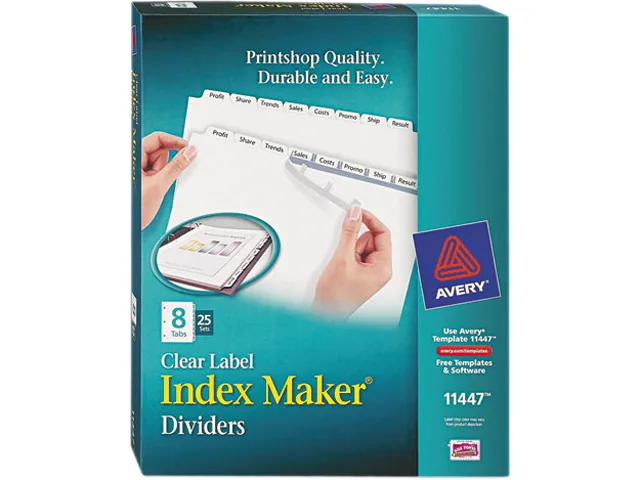 Avery Avery 11447 Index Dividers 8 Tabs 25 Sets 8.50 x 11.00 in — product photo