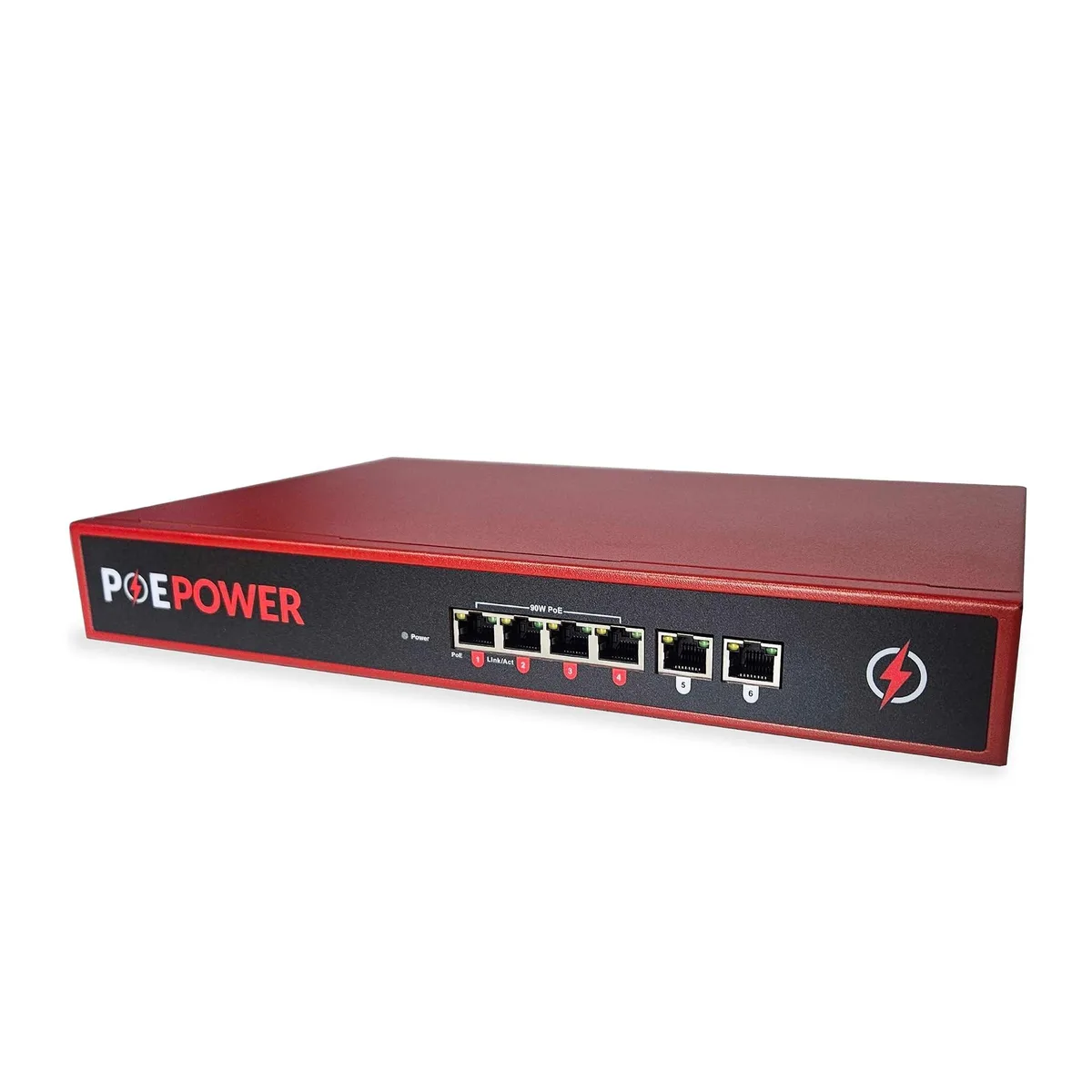 V2 Technologies V2 Technologies 4-Port POE++ Switch 90W 380W 2 Uplinks 2 in 1 accessory — product photo