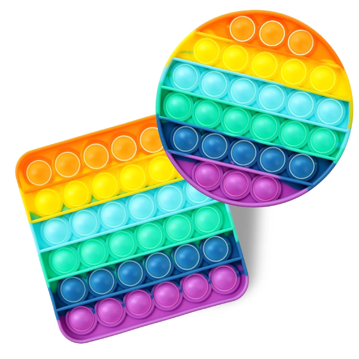  Mr. Pen Pop Fidget Sensory Toys 2 Pack Circle Square Silicone — product photo