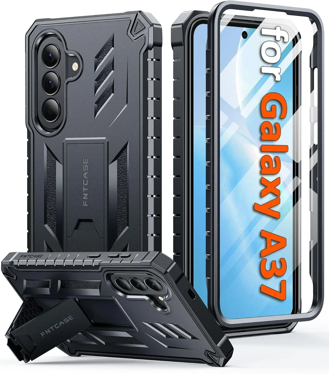 Transcend Transcend Galaxy A37/A36 Case 6.7" Built-in Screen Protector Kickstand 20ft Drop Tested Black — product photo