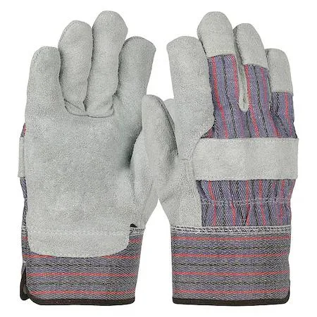 PIP PIP 558 Economy Split Cowhide Leather Palm Glove Fabric Back Gunn Cut personal protective equipment — product photo