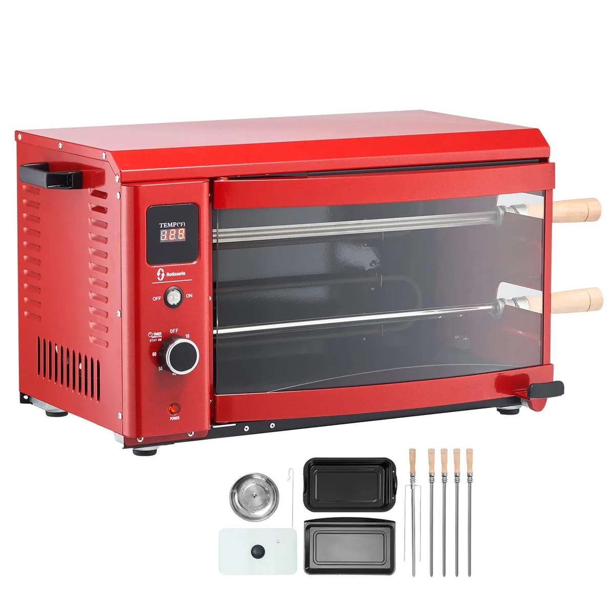 VEVOR VEVOR Shawarma Grill Machine 2 Rods 1800W Red — product photo