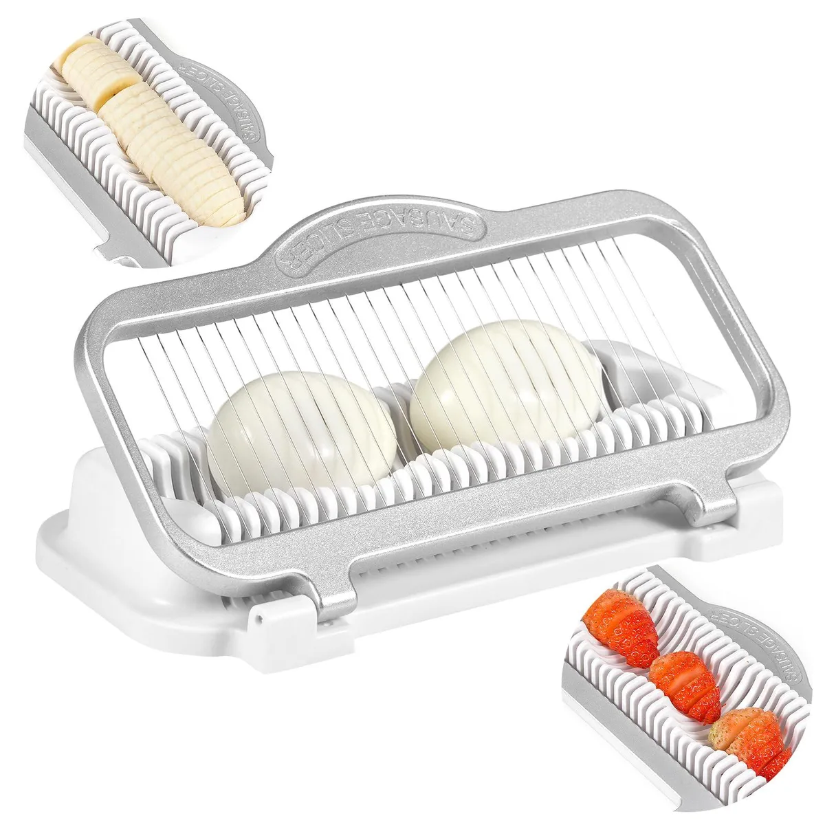  YFYTL SLICER-3 Egg &amp; Fruit Slicer 304 Stainless Steel 7.9×4×1.4 in — product photo