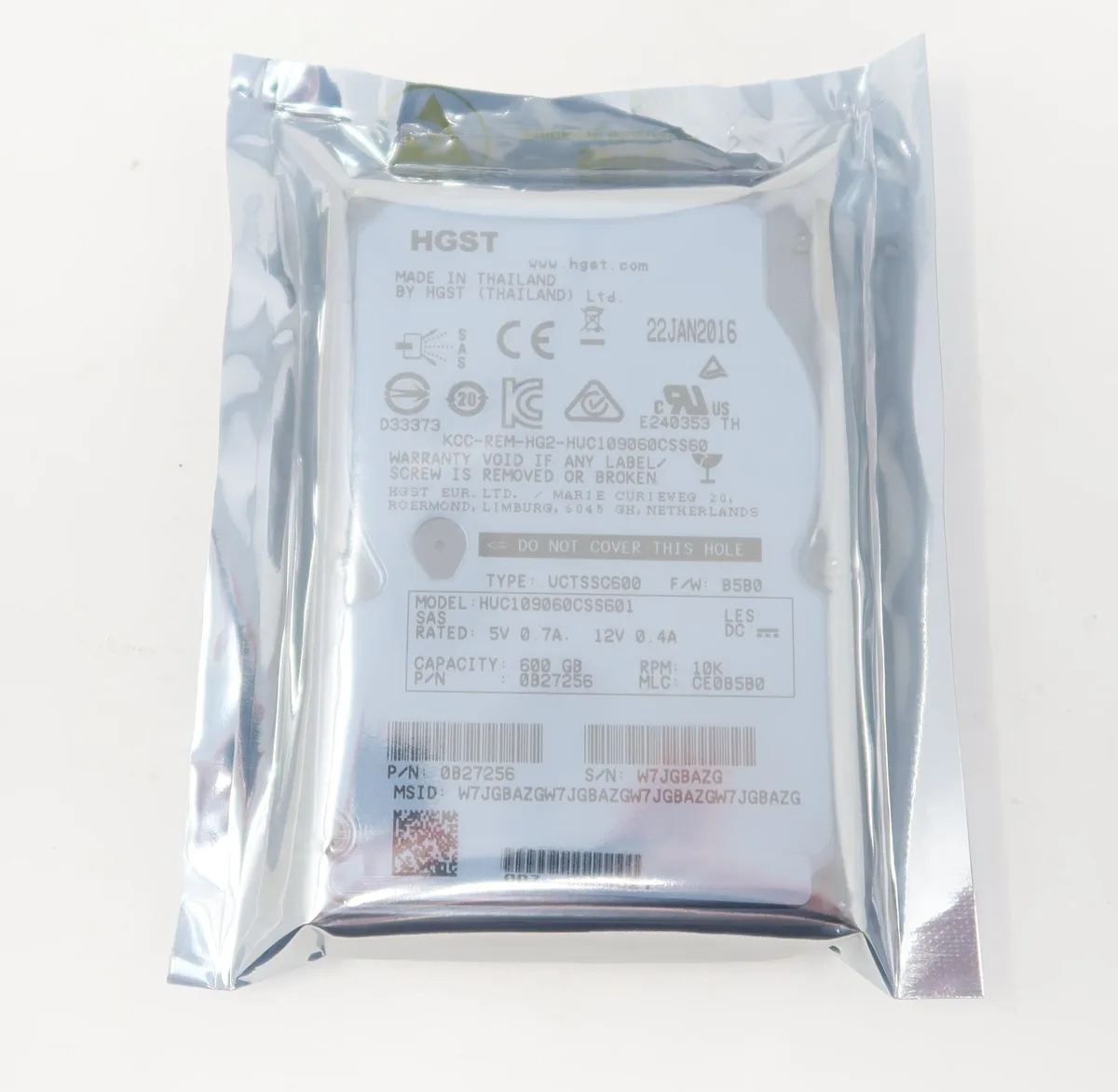 HGST HGST HUC109060CSS601 600GB 10000RPM 2.5" SAS internal hard drive — product photo