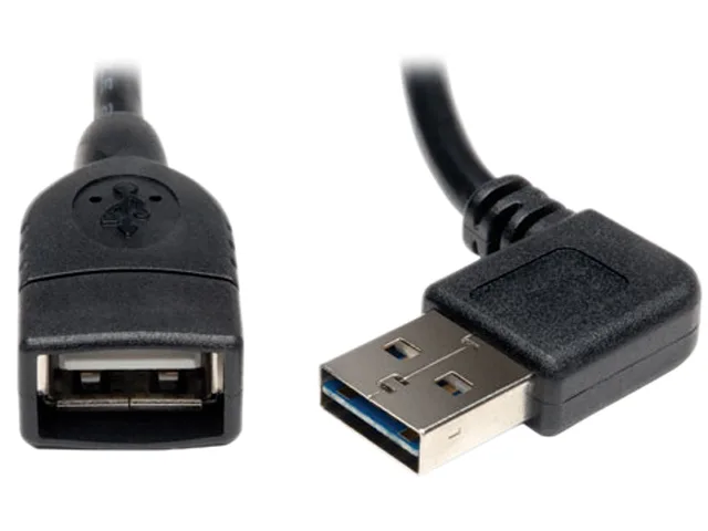 Tripp Lite Tripp Lite UR024-18N-RA 1.5 ft USB 2.0 right-angle A-Male to A-Female extension cable — product photo