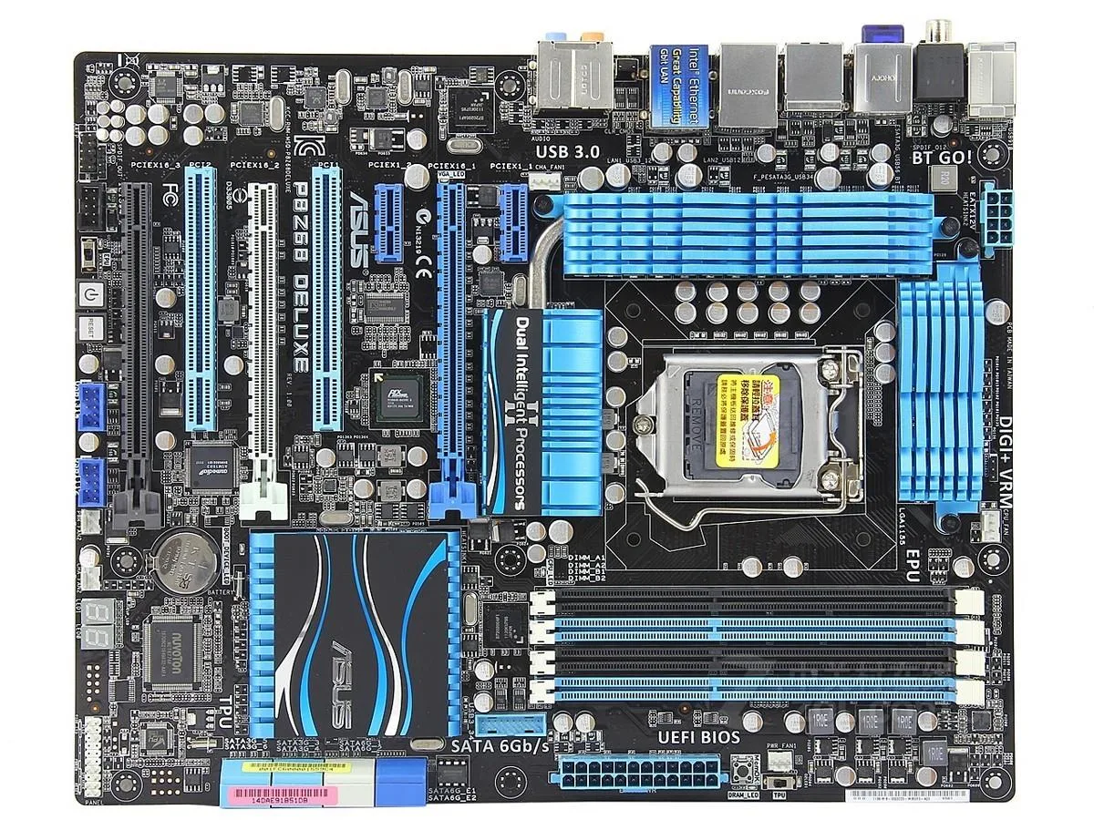 ASUS ASUS P8Z68 DELUXE LGA 1155 Intel Z68 DDR3 32GB ATX Intel motherboard — product photo