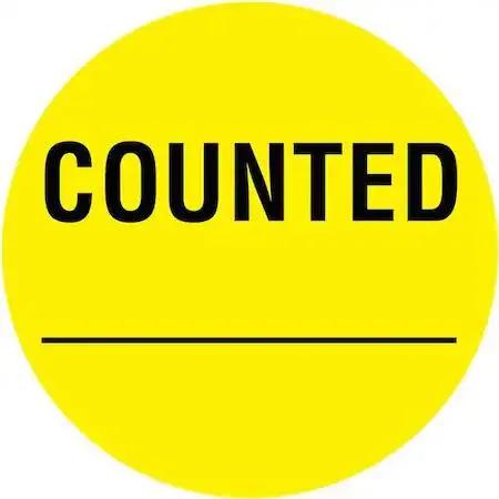 Value Brand Value Brand 16U930 Yellow Counted Inventory Labels Pk1000 — product photo