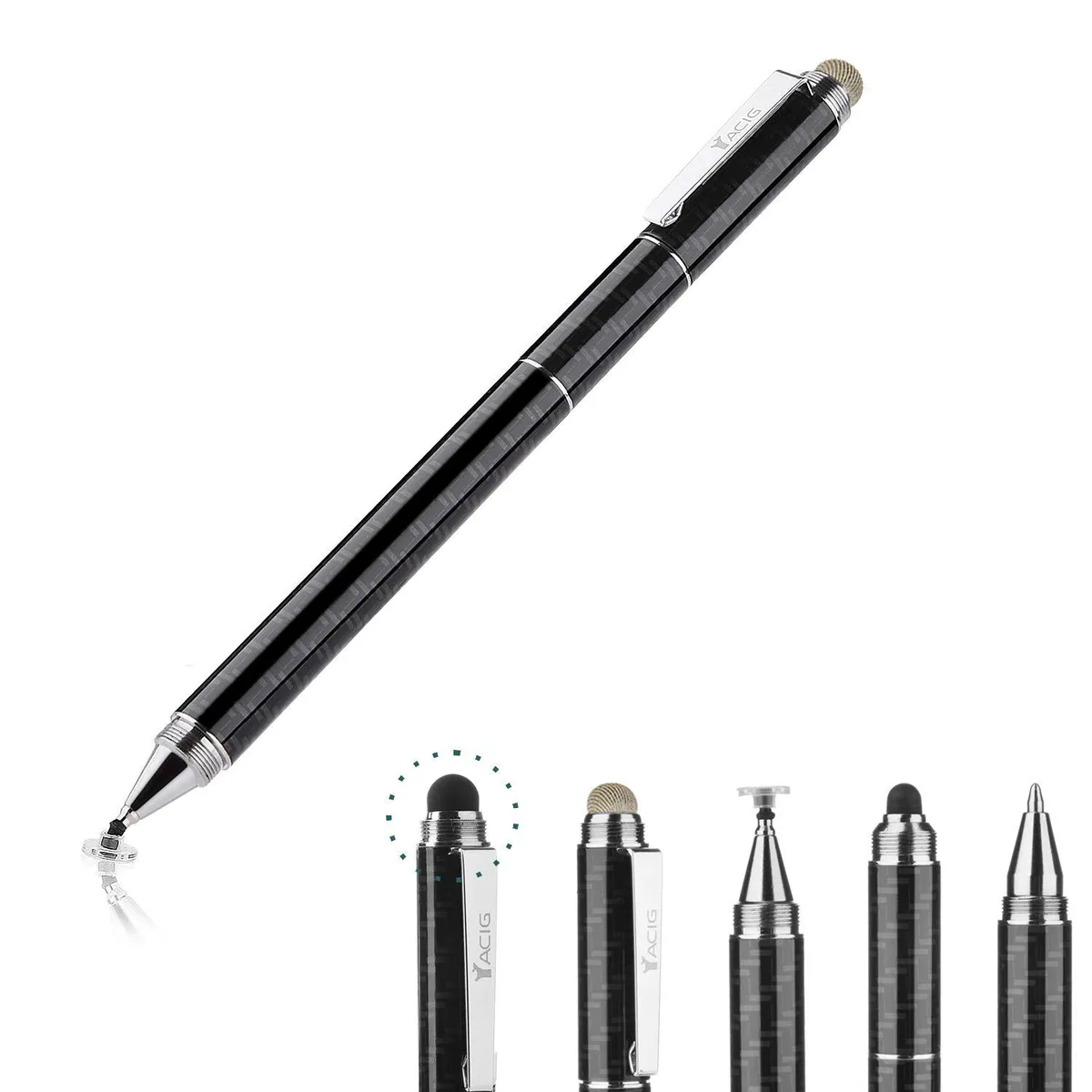Yacig 4-in-1 Capacitive Stylus Black CA-YCGSTYLUS-P1 — product photo