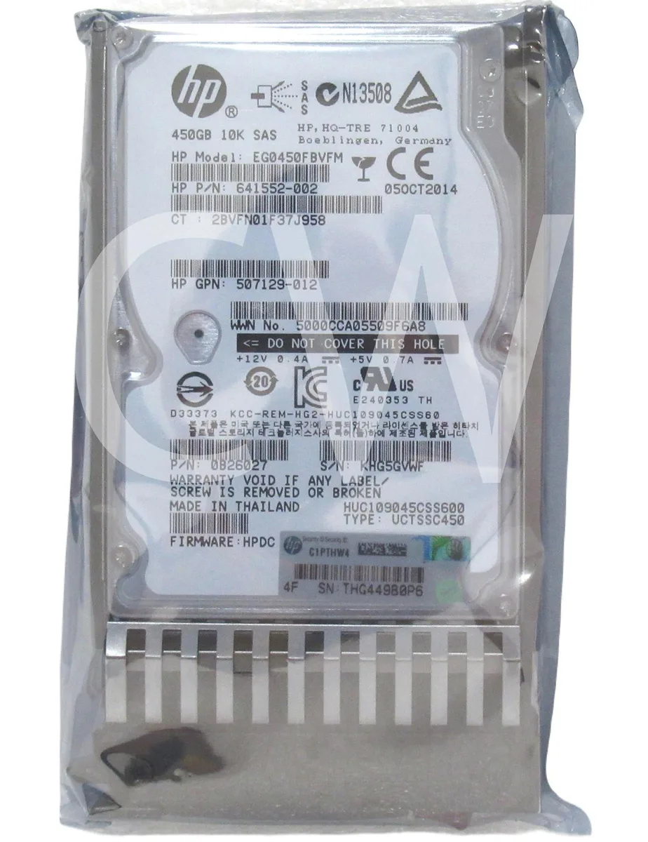 HP HP EG0450FBVFM 450GB 10000RPM 2.5" SAS internal hard drive — product photo